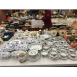 A LARGE QUANTITY OF OLD CHELSEA STONEWARE DINNER ITEMS TO INCLUDE LIDDED SERVING DISHES, SEVING