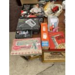 AN ASSORTMENT OF ITEMS TO INCLUDE A COOKIE GUN, A KENWOOD HAND MIXER AND A BISCUIT MAKER ETC