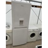 A WHITE BEKO UPRIGHT FRIDGE FREEZER WITH WATER DISPENSER