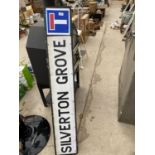 A VINTAGE STYLE 'SILVERTON GROVE' ROAD SIGN