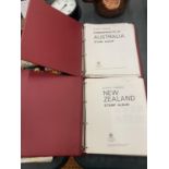 TWO STAMP ALBUMS CONTAINING AUSTRALIAN AND NEW ZEALAND STAMPS