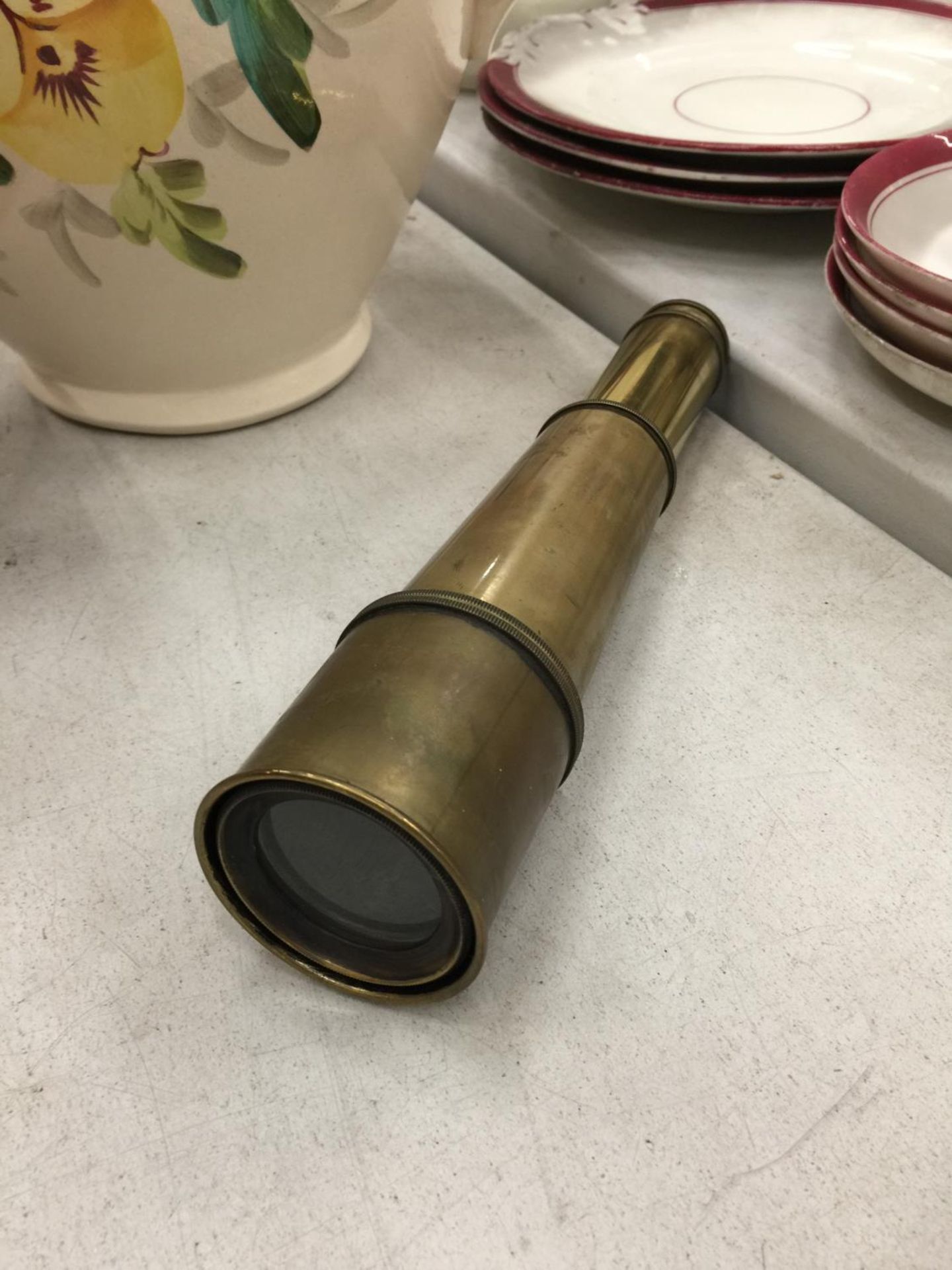 A VINTAGE BRASS STANLEY THREE DRAWER TELESCOPE - Image 3 of 3