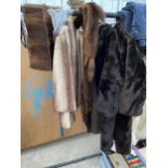 THREE LADIES FUR COATS AND FUR STOLES ETC