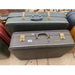 TWO VINTAGE AND RETRO HARD CASED TRAVEL CASES