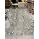 VARIOUS VINTAGE GLASSES TO INCLUDE CUT GLASS, WATERFORD CRYSTAL ETC