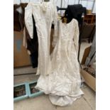 TWO VINTAGE 1940'S WEDDING DRESSES