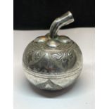AN ASIAN SILVER TRINKET DISH IN THE FORM OF AN APPLE