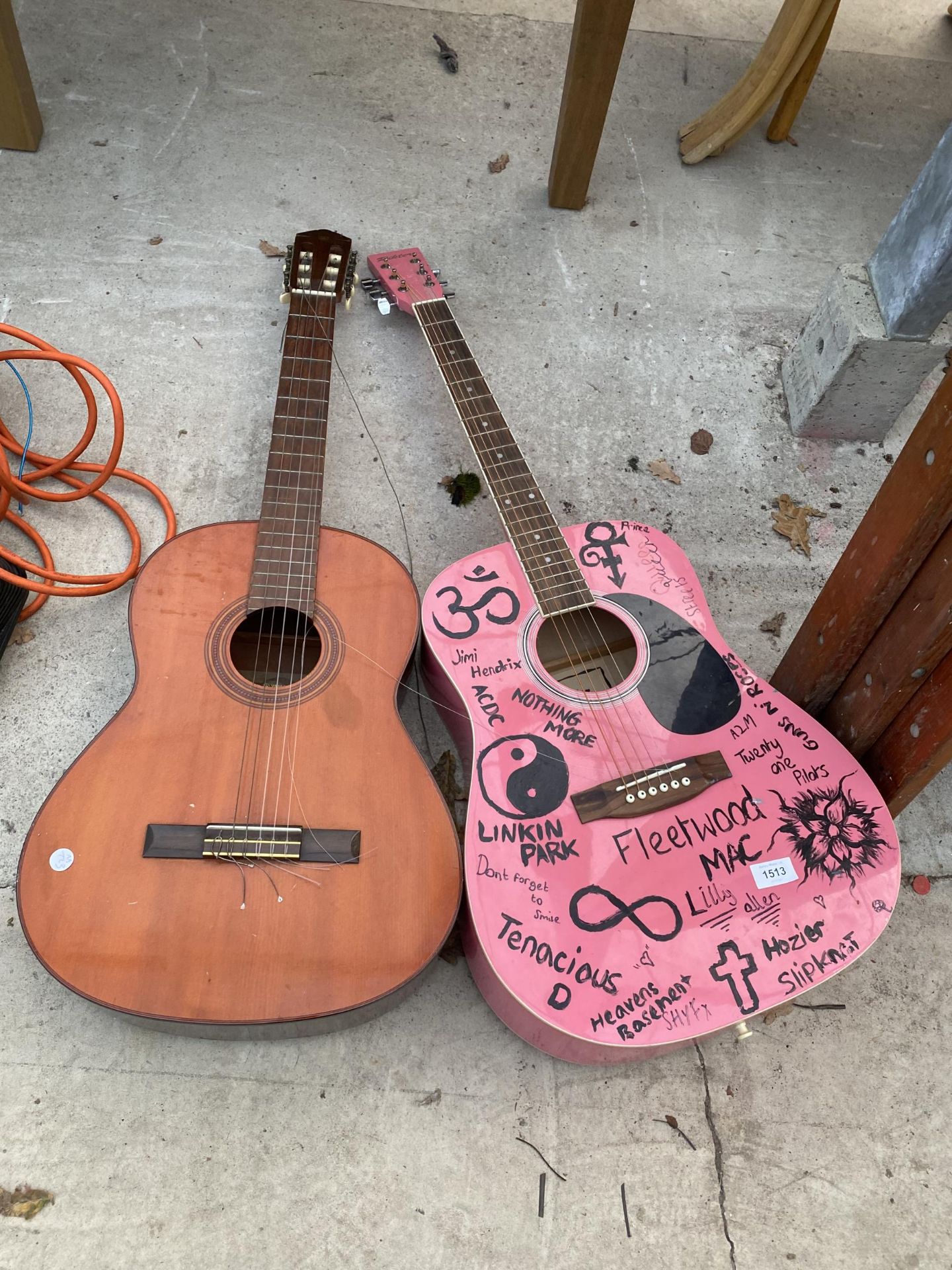 A RIKTER ACOUSTIC GUITAR AND A FURTHER YAMAHA ACOUSTIC GUITAR