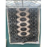 A PAKISTAN BOKHARA BEIGE HALL RUNNER - 4' X 2'