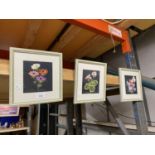 THREE FRAMED WATERCOLOURS BY C M RIDGWAY