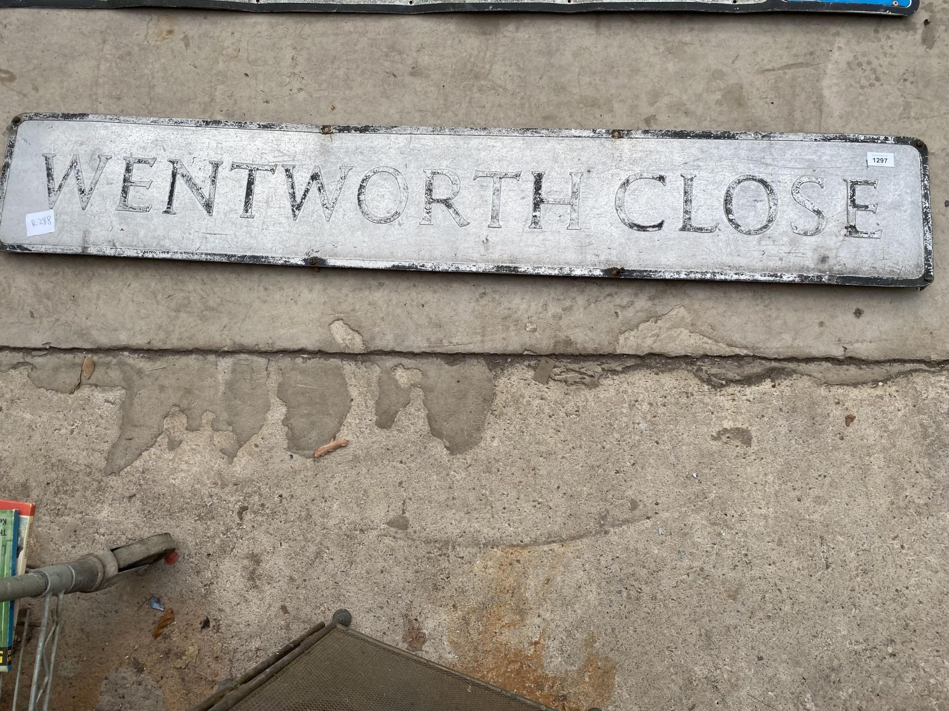 A VINTAGE 'WENTWORTH CLOSE' METAL ROAD SIGN