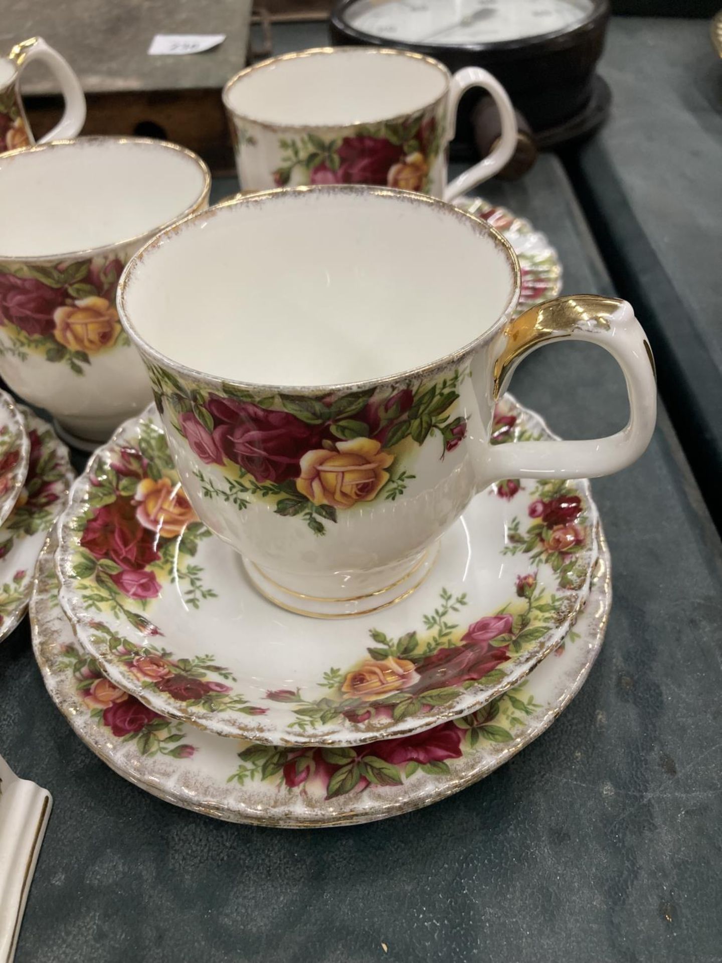 TWO ROYAL ALBERT 'RAINBOW' TRIOS, 'OLD COUNTRY ROSES' CUPS, SAUCERS AND PLATES PLUS ELLGREAVES - Image 4 of 5