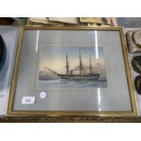 A WILLIAM FREDERICK MITCHELL (1845-1914) MARITIME / NAVAL WATERCOLOUR, SIGNED LOWER RIGHT CORNER
