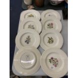 A SET OF EIGHT ROYAL CAULDRON CABINET PLATES WITH FLORAL IMAGES