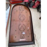 A VINTAGE WOODEN BAGATELLE GAME