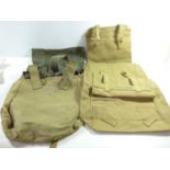 FORU ITEMS OF WORLD WAR II WEBBING TO INCLUDE MAP CASE DATED 1940 ETC
