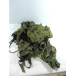 A U.S. TACTICAL LOAD BEARING VEST, WITH NUMEROUS POUCHES