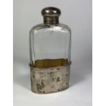 A GEORGE V HALLMARKED SILVER HIP FLASK, MARKS FOR WILLIAM HUTTON & SONS, SHEFFIELD, 1926