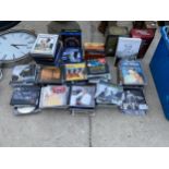 AN ASSORTMENT OF CDS, DVDS AND BLUE RAYS ETC