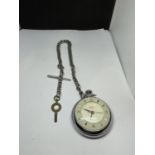 A SMITHS POCKET WATCH AND CHAIN