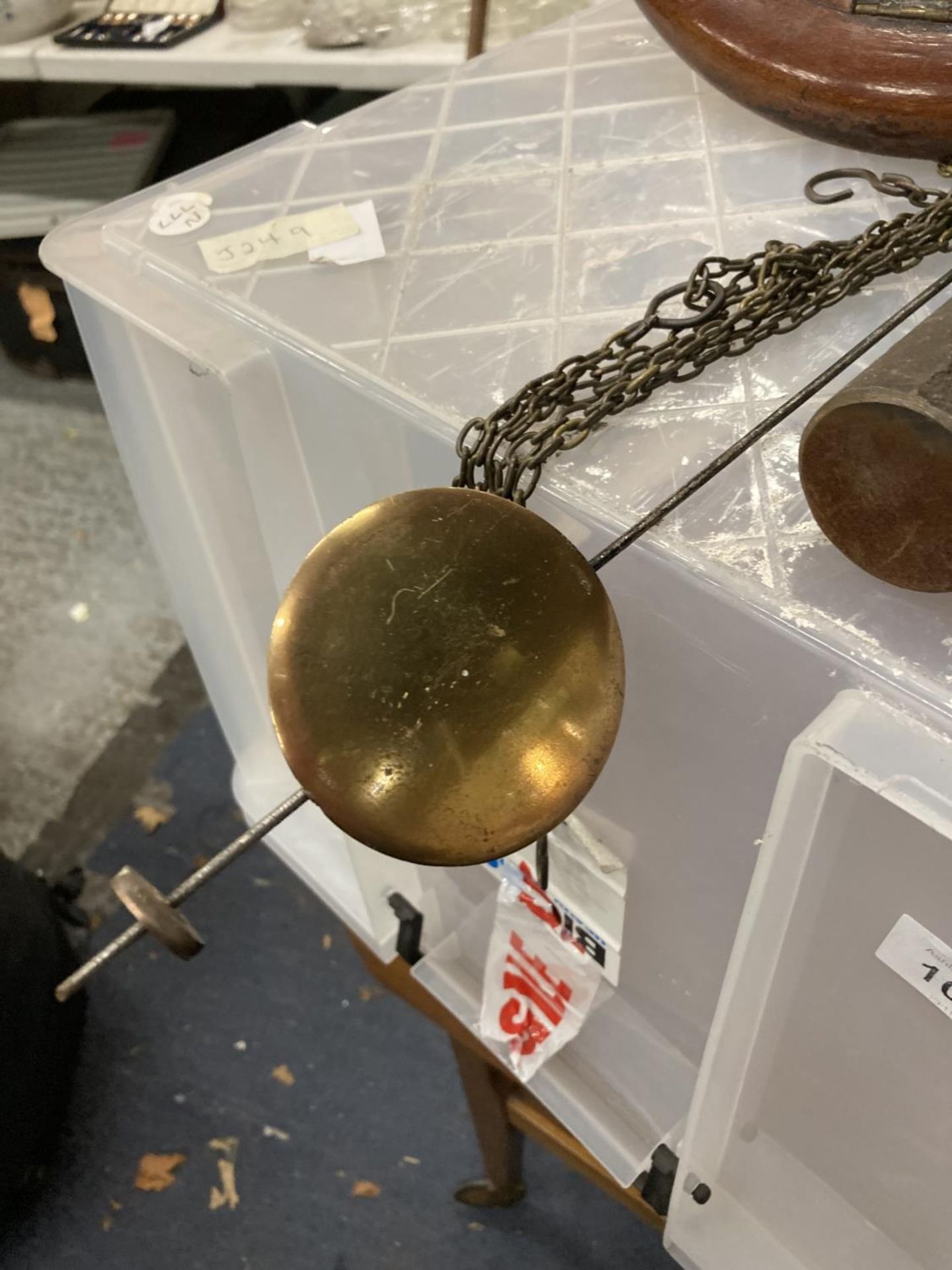 A POSTMAN'S CLOCK WITH PENDULUM AND WEIGHTS - Image 4 of 4