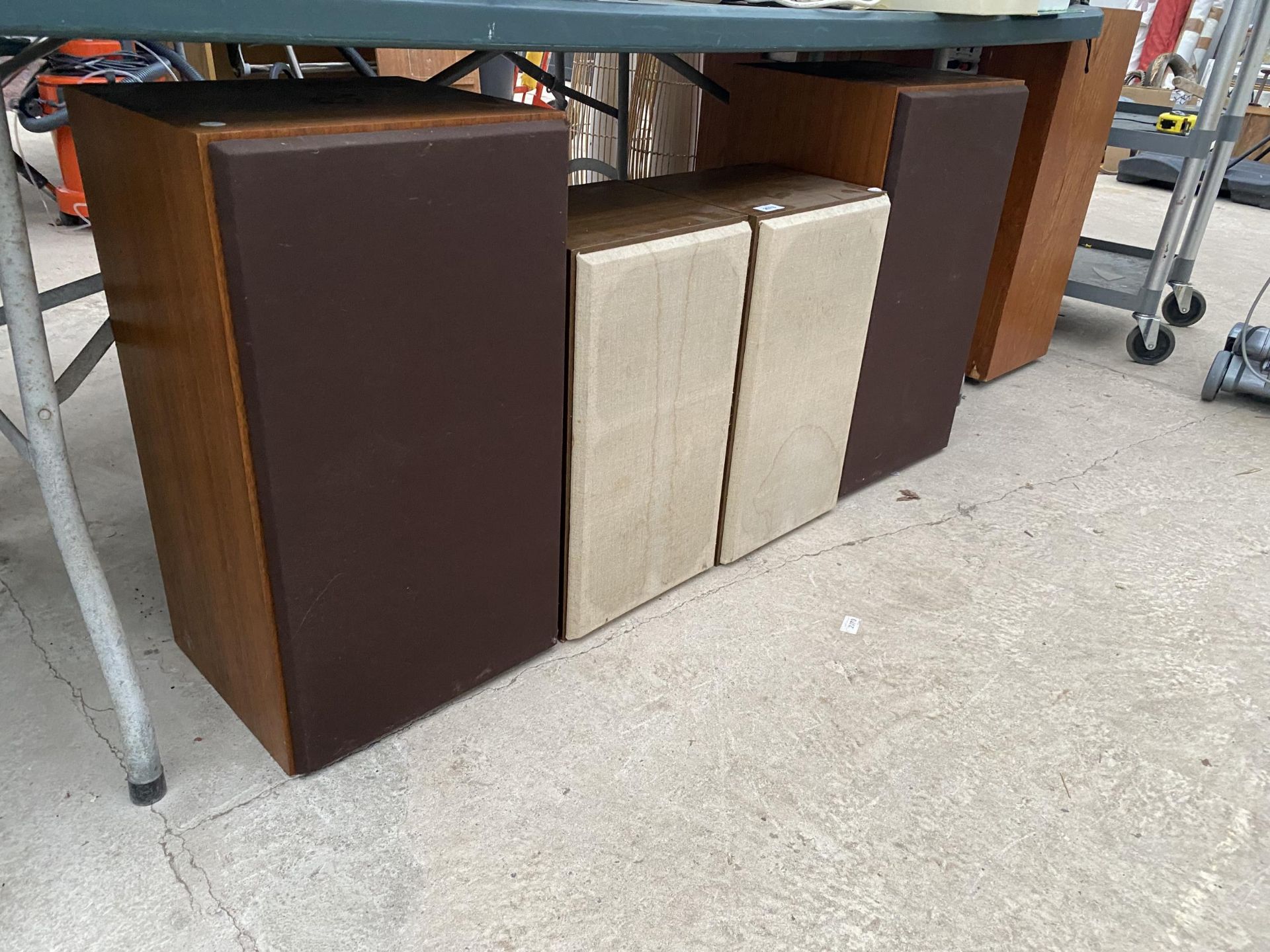 FOUR LARGE WOODEN CASED SPEAKERS (TWO PAIRS) - Image 2 of 2