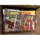 A LARGE COLLECTION OF MIXED COMICS TO INCLUDE 'RAMPAGE' MONTHLY, 'FANTASTIC FILMS', 'THE HOUSE OF