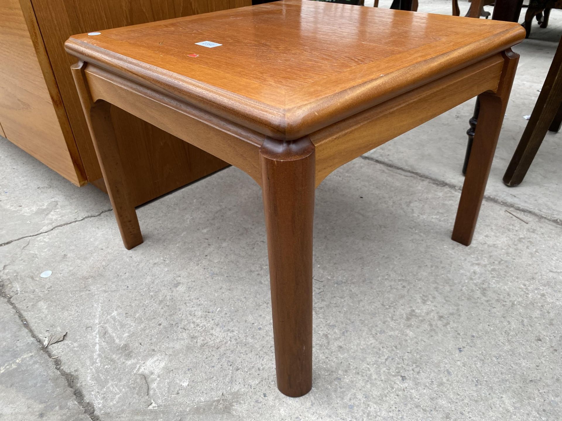 A RETRO TEAK 'NATHAN CROWN CUT' LAMP TABLE, 20.5" SQUARE - Image 2 of 5
