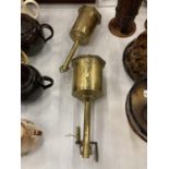 TWO VINTAGE ROTATING BRASS SPITS