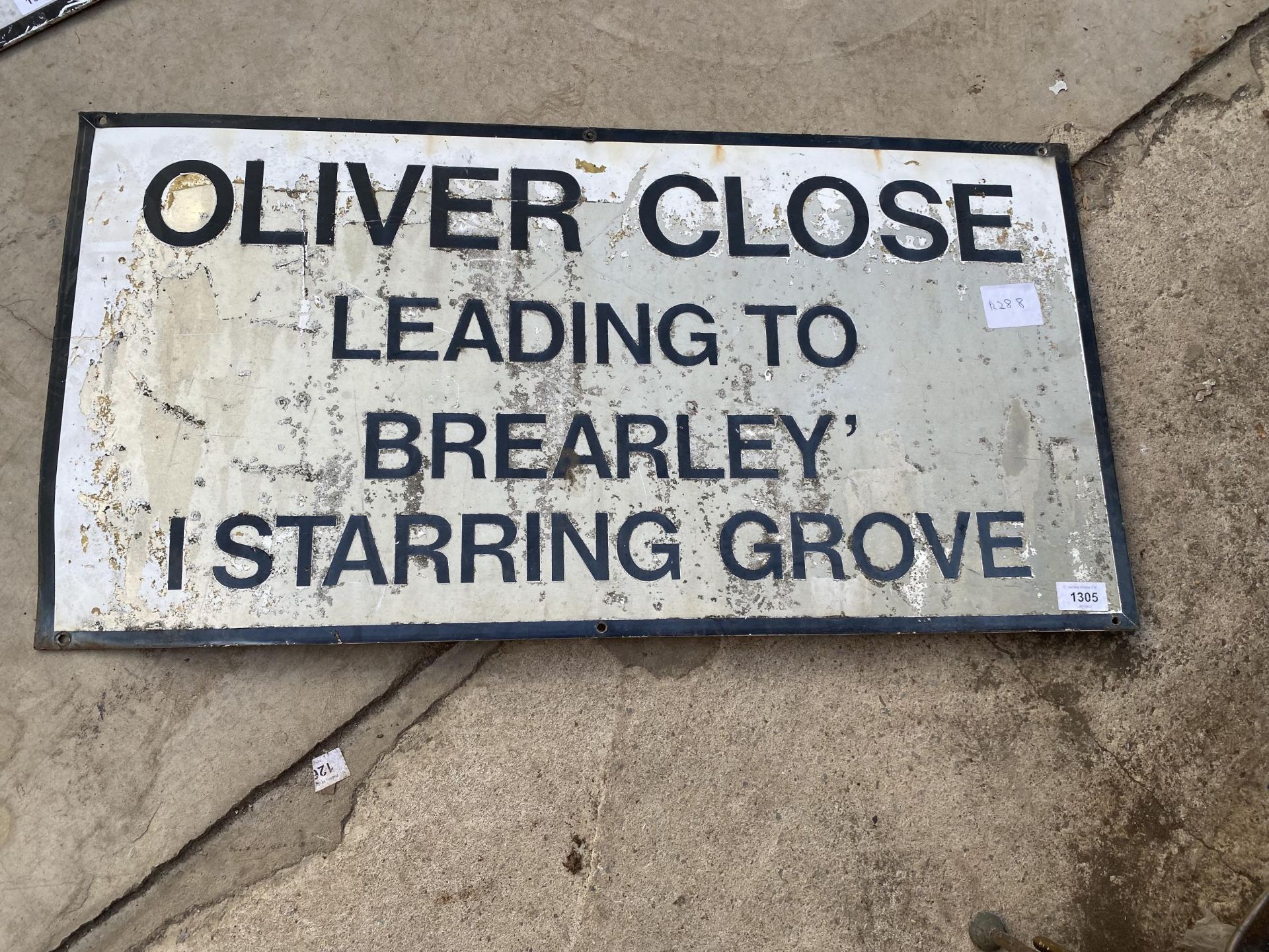 A VINTAGE METAL 'OLIVER CLOSE' ROAD SIGN