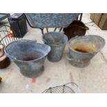 THREE GALVANISED BUCKETS TO INCLUDE TWO COAL BUCKETS AND ONE FURTHER GALVANISED BUCKET