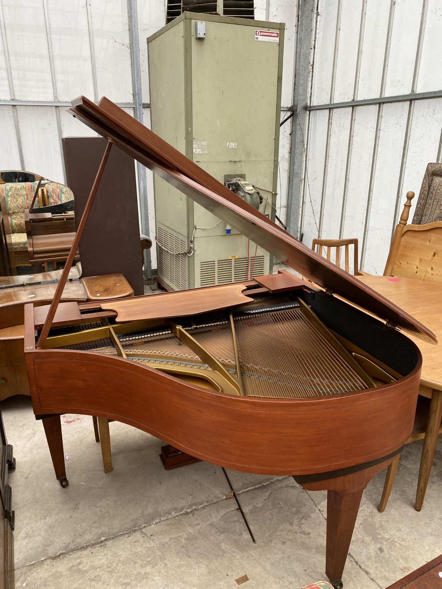 A 'CHALLEN OF LONDON' BABY GRAND PIANO AND STOOL WITH LIFT-UP LID - Image 3 of 9