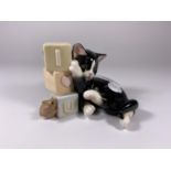 A COALPORT CERAMIC CAT & HOUSE 'I LOVE YOU' FIGURE