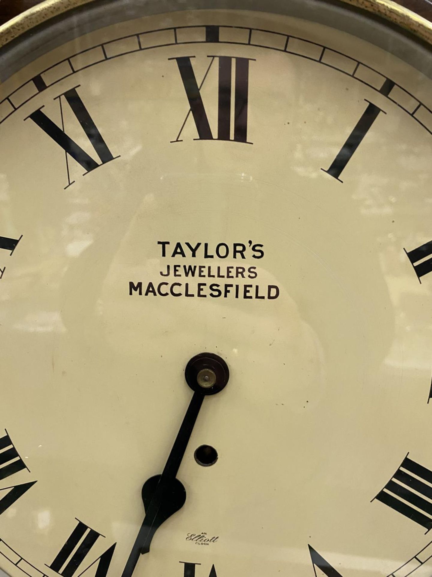 A VINTAGE 1950'S TAYLOR'S JEWELLERS, MACCLESFIELD, WALL CLOCK - Image 2 of 3