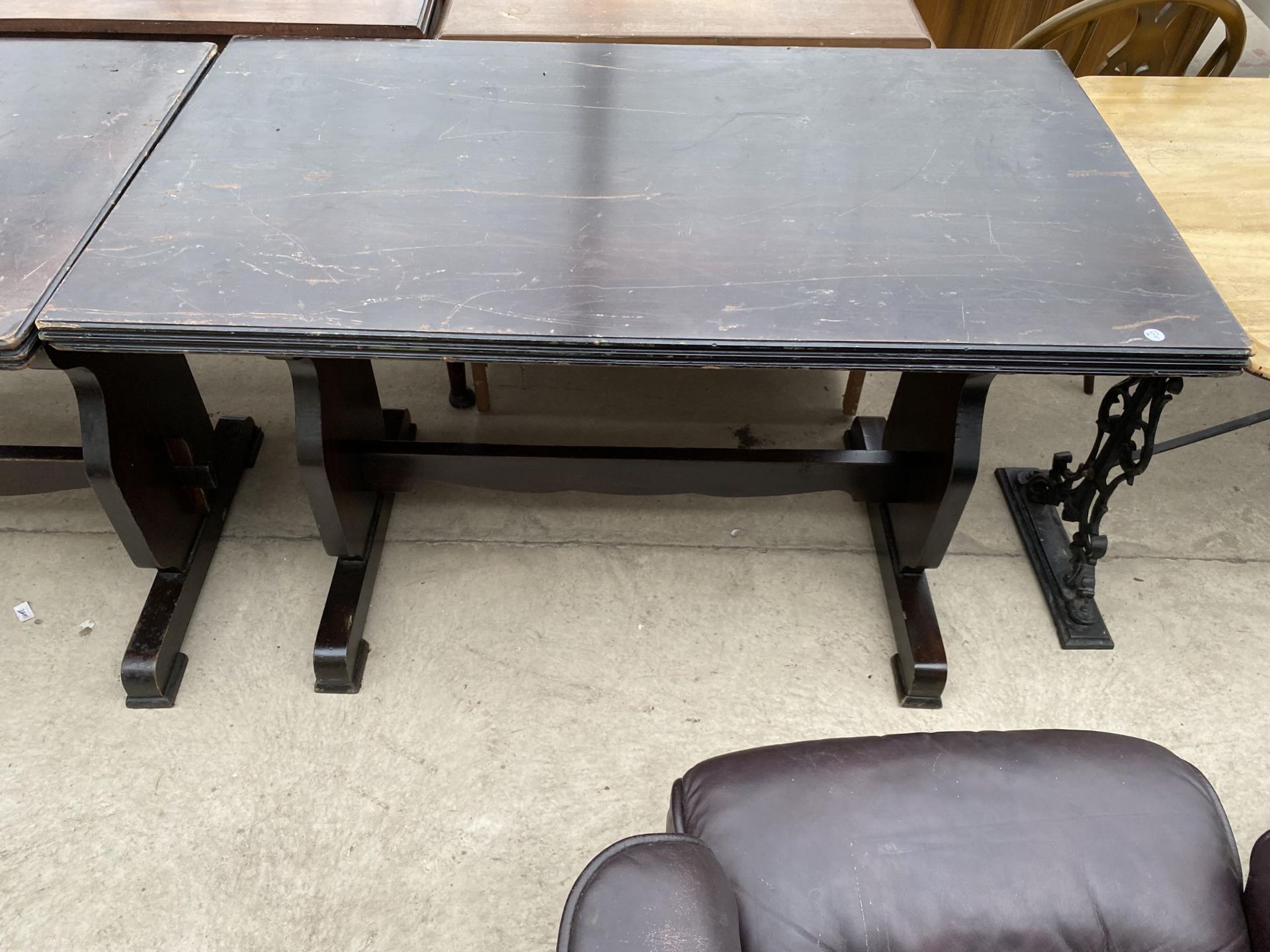 A PAIR OF MODERN PUB TABLES, 48 AND 28" EACH - Image 3 of 5