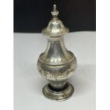 A HALLMARKED BIRMINGHAM SILVER PEPPER POT