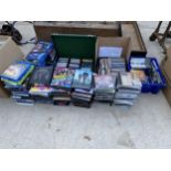 A LARGE ASSORTMENT OF CDS, DVDS AND BLUE RAYS ETC