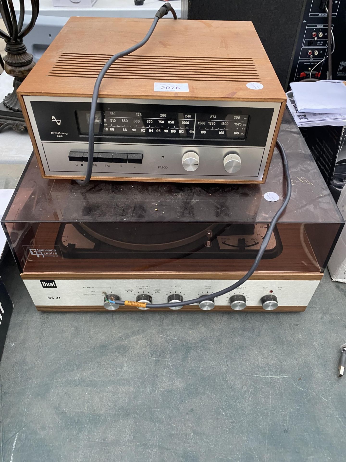 A DUAL RECORD TURNTABLE AND AN ARMSTRONG 523 TUNER
