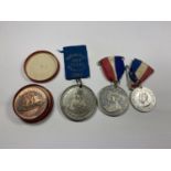 FOUR ITEMS - FOUDROYANT BOXED MEDAL, MANCHESTER SHIP CANAL DANIEL ADAMSON MEDAL AND FURTHER KING