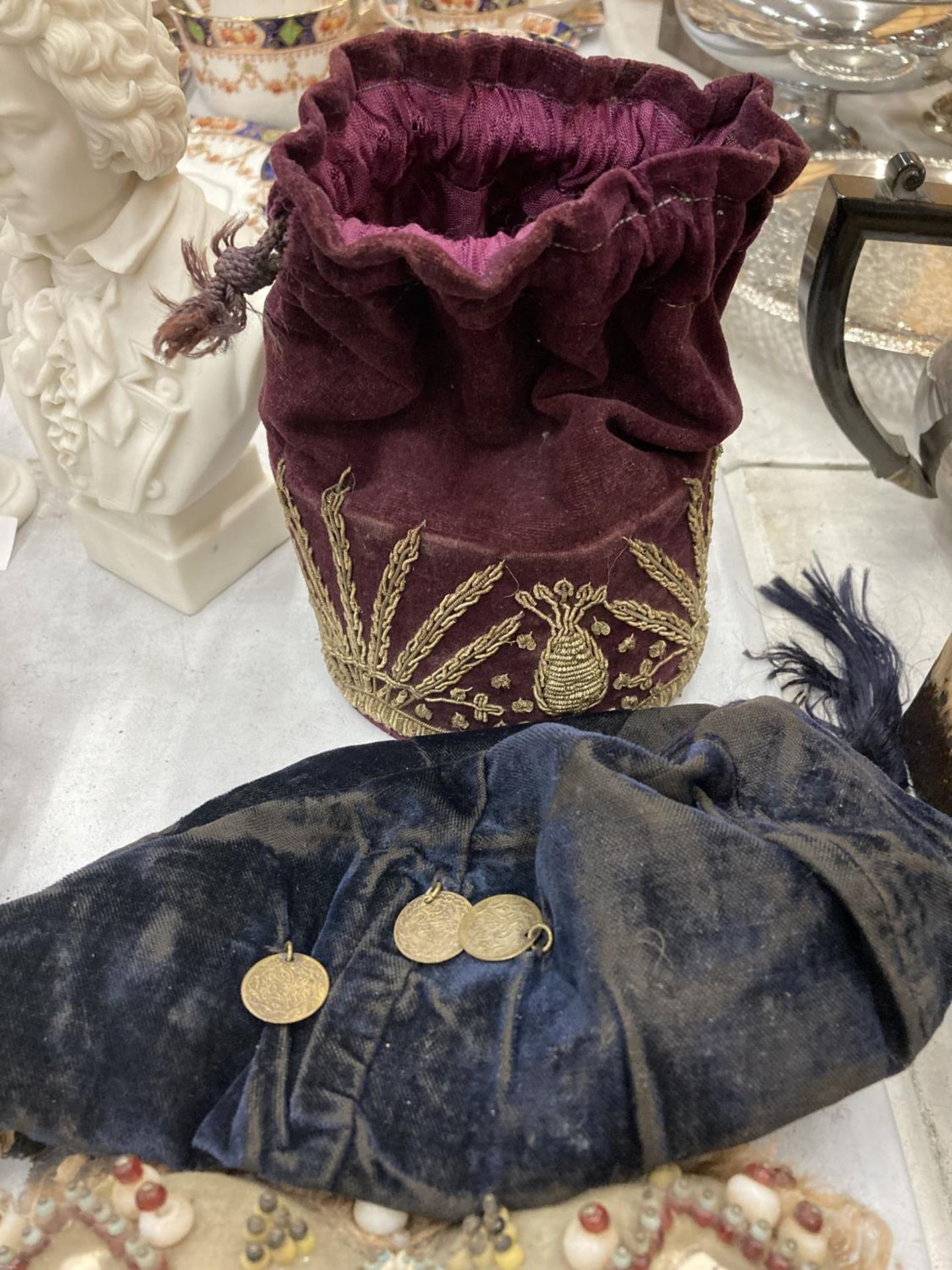 TWO VICTORIAN HEART SHAPED CUSHIONS, ONE 'REMEMBER ME' THE OTHER WITH A PICTURE OF LORD ROBERTS, A - Image 3 of 3