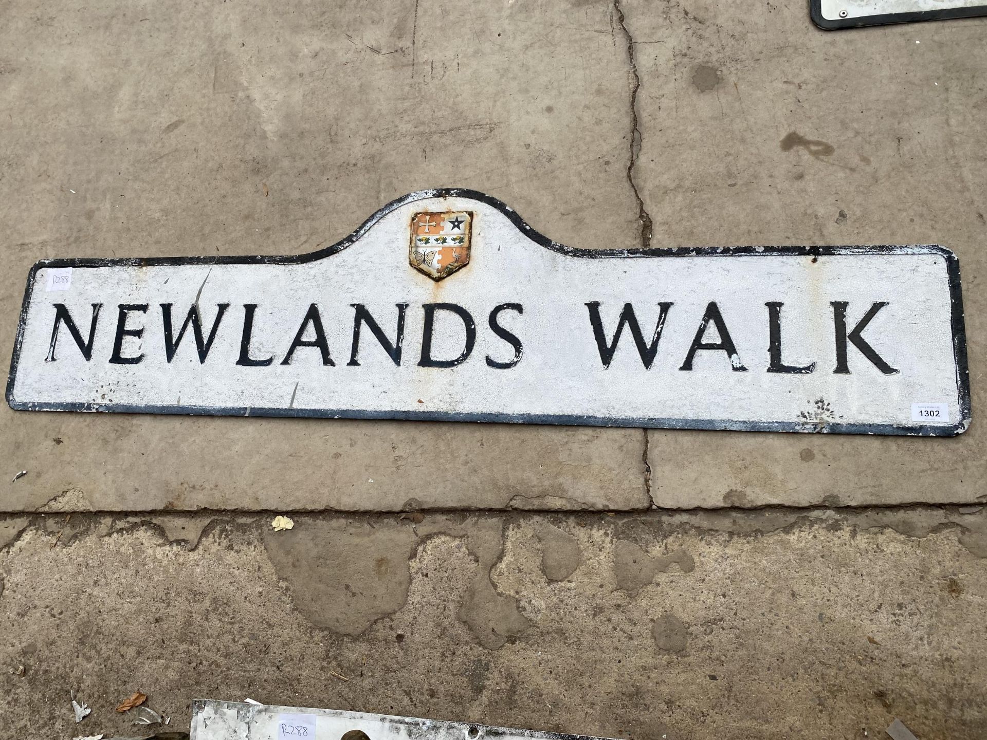 A VINTAGE METAL 'NEWLANDS WALK' ROAD SIGN