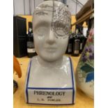 AN L.N FOWLER CERAMIC PHRENOLOGY HEAD