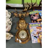 A DEER WITH ANTLERS BAROMETER A/F