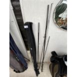 AN ASSORTMENT OF FISHING RODS TO INCLUDE A FRANTIC PREMIUM MATCH ROD ETC