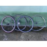 FOUR SPARE ROAD RACING BIKE WHHELS