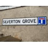 A VINTAGE STYLE 'SILVERTON GROVE' ROAD SIGN