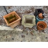 AN ASSORTMENT OF GARDEN POTS AND PLANTERS