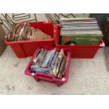 A LARGE ASSORTMENT OF VINTAGE LP RECORDS AND 7" SINGLES