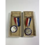 TWO BOXED 1937 KING GEORGE VI & H.M QUEEN ELIZABETH CORONATION TOKENS
