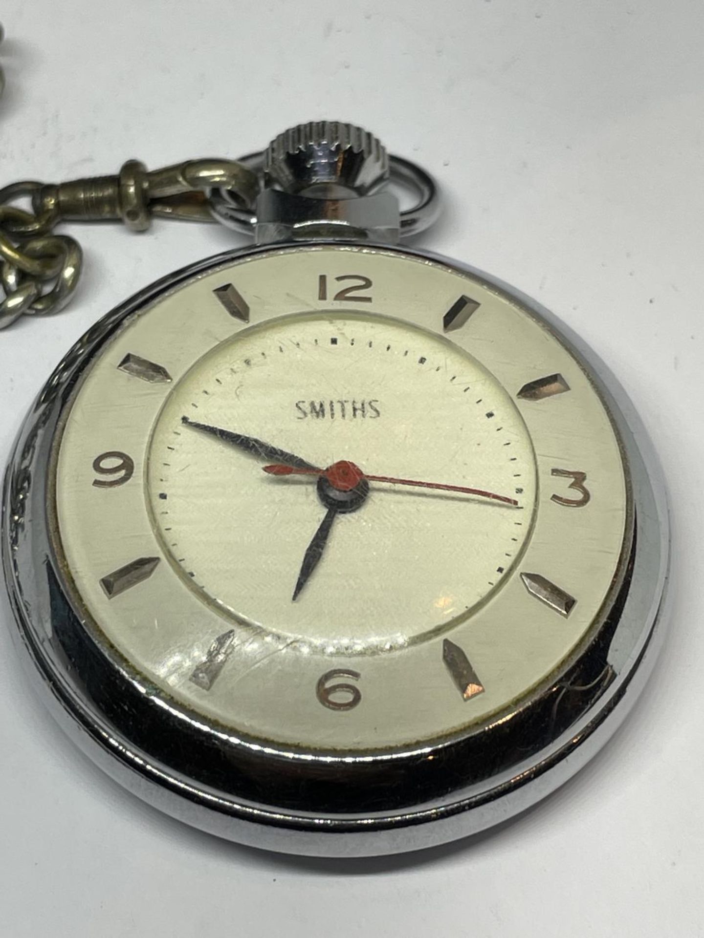 A SMITHS POCKET WATCH AND CHAIN - Image 2 of 3